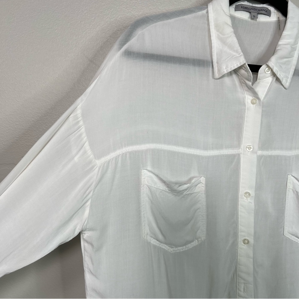 Foreign Exchange White Oversized Button Down Shir… - image 7